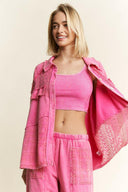 Sweet Stitch Button Down-Tops-Krush Kandy, Women's Online Fashion Boutique Located in Phoenix, Arizona (Scottsdale Area)