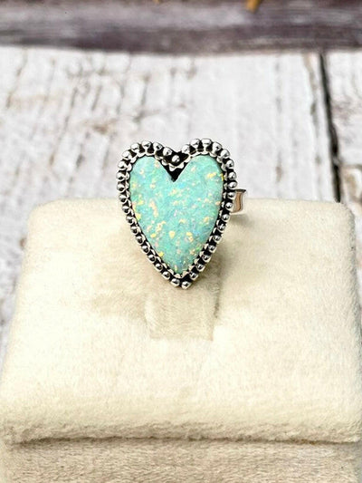 Long Heart Slab Ring Mini Version MADE TO ORDER