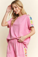 Bubblegum Bloom Crochet Sleeve Top-Tops-Krush Kandy, Women's Online Fashion Boutique Located in Phoenix, Arizona (Scottsdale Area)