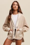 Contrast Collar Button Down Jacket-Jacket-Krush Kandy, Women's Online Fashion Boutique Located in Phoenix, Arizona (Scottsdale Area)