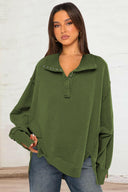 Exposed Seam Side Slit Long Sleeve Sweatshirt-Rae Collective, Women's Online Fashion Boutique Located in Phoenix, Arizona (Scottsdale Area)