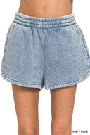 Acid Wash Dolphin Hem Lounge Shorts
