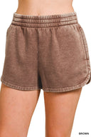 Acid Wash Dolphin Hem Lounge Shorts