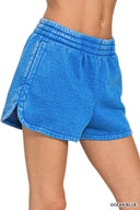 Acid Wash Dolphin Hem Lounge Shorts