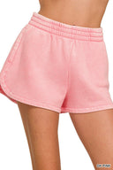 Acid Wash Dolphin Hem Lounge Shorts