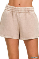 Acid Wash Dolphin Hem Lounge Shorts