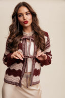 Wavy Stripe Pointelle Knit Tie Front Cardigan-Cardigan-Krush Kandy, Women's Online Fashion Boutique Located in Phoenix, Arizona (Scottsdale Area)