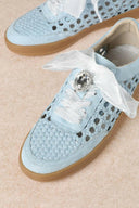 Giselle Suede And Woven Panels Sneakers-Shoes-Krush Kandy, Women's Online Fashion Boutique Located in Phoenix, Arizona (Scottsdale Area)
