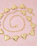 Lovestruck Hammered Heart Chain Belt