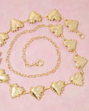 Lovestruck Hammered Heart Chain Belt