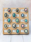 Single Stone Sterling Silver Sunflower Rings-Rings-Krush Kandy, Women's Online Fashion Boutique Located in Phoenix, Arizona (Scottsdale Area)