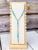 Turquoise Kandy & Desert Pearl Lariat Necklace-Necklaces-Rae Collective, Women's Online Fashion Boutique Located in Phoenix, Arizona (Scottsdale Area)