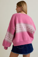 Cotton Candy Fair Isle Cardigan-Sweater-Krush Kandy, Women's Online Fashion Boutique Located in Phoenix, Arizona (Scottsdale Area)