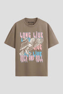 Eagle Long Live Rock And Roll Brown Graphic Top Tee