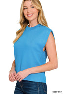 Viscose Cap Sleeve Sweater Vest Top