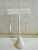 Mother of Pearl Bar Hoops-Earrings-Krush Kandy, Women's Online Fashion Boutique Located in Phoenix, Arizona (Scottsdale Area)