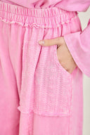 J.Her Mineral Wash Eyelet Flare Pants