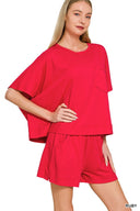 Exposed Seam Boxy Top & Shorts Set