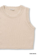 Stitch Detail Cropped Sweater Vest Top