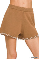 Stitch Detail Sweater Shorts