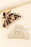 2 Piece Tortoise Shell Hair Claw Set