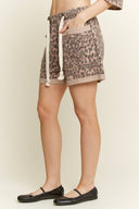 Mineral Washed Leopard Animal Print Shorts-Shorts-Krush Kandy, Women's Online Fashion Boutique Located in Phoenix, Arizona (Scottsdale Area)