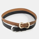 Vegan Leather Black And Brown Belt Set
