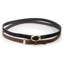 Two Piece Black and Brown Vegan Leather Belt Set
