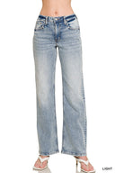 Light Washed Straight Leg Denim Pants