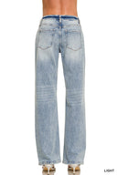 Light Washed Straight Leg Denim Pants