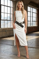 Wide Studded Fashion Belt