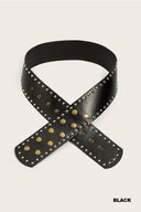 Wide Studded Fashion Belt