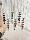 Multi Stone Sleek Lariat Necklace