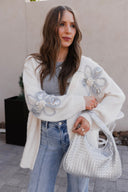 Simply Sweet Sequin Flower Cardigan | Pre-Order-Krush Kandy, Women's Online Fashion Boutique Located in Phoenix, Arizona (Scottsdale Area)