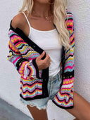 Chevron Stripes Openwork Cardigan-Rae Collective, Women's Online Fashion Boutique Located in Phoenix, Arizona (Scottsdale Area)