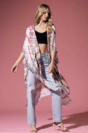 Tie Dye with Ethnic Border Motif Kimono-Kimono-Rae Collective, Women's Online Fashion Boutique Located in Phoenix, Arizona (Scottsdale Area)
