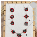 Red Opal Trio Cluster Necklaces-Chain Necklaces-Rae Collective, Women's Online Fashion Boutique Located in Phoenix, Arizona (Scottsdale Area)