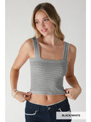 Modal Striped Square Crop Top