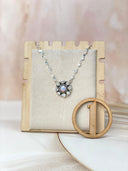 Crystals and Opal Necklace sno 44-Necklaces-Krush Kandy, Women's Online Fashion Boutique Located in Phoenix, Arizona (Scottsdale Area)