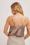 Silky Lace Trim Camisole-Tanks-Rae Collective, Women's Online Fashion Boutique Located in Phoenix, Arizona (Scottsdale Area)