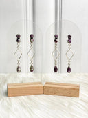 Women's Sterling Silver Gemstone Drop Earrings