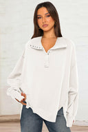 Exposed Seam Side Slit Long Sleeve Sweatshirt-Rae Collective, Women's Online Fashion Boutique Located in Phoenix, Arizona (Scottsdale Area)
