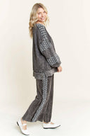 MineralWash Floral Daisy trim Pants-PANTS-Rae Collective, Women's Online Fashion Boutique Located in Phoenix, Arizona (Scottsdale Area)
