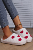 Heart Print Plush House Slippers-Slippers-Krush Kandy, Women's Online Fashion Boutique Located in Phoenix, Arizona (Scottsdale Area)