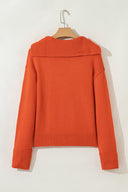 Rust Orange V-Neck Collar Knit Sweater-Sweaters-Krush Kandy, Women's Online Fashion Boutique Located in Phoenix, Arizona (Scottsdale Area)