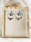 Angel Dahlia Bees Hoop Earrings