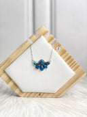 Indigo Blue Dahlia Chain Necklace Bag 12