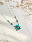 Bloomstone Turquoise Floral Statement Necklace S.No 16