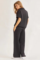 Short-Sleeved Quarter-Zip Lounge Set-2 Piece Outfit Sets-Rae Collective, Women's Online Fashion Boutique Located in Phoenix, Arizona (Scottsdale Area)