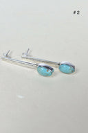 Silver Solitaire Bar Earrings-Drop Earrings-Rae Collective, Women's Online Fashion Boutique Located in Phoenix, Arizona (Scottsdale Area)